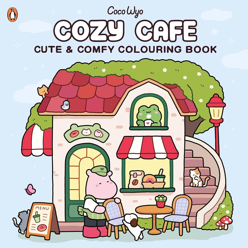 Cozy Cafe: A cute and comfy colouring book to unwind with, from the Number One bestselling author cover image